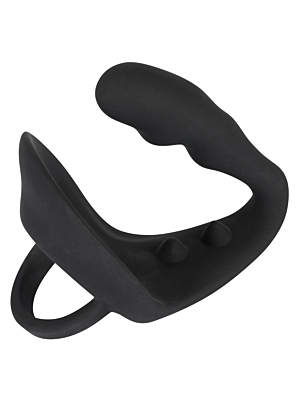 Cock Ring with Butt Plug - Black Velvets Black