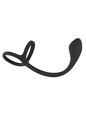 Black Velvets Cock & Ball Ring + Plug