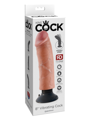 King Cock 8 inch Vibrating Cock Flesh