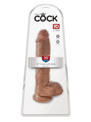 Realistic Dildo - Pipedream King Cock 10 Inch Cock with Balls Tan