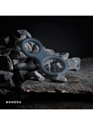 Boners Silicone Cock Ring And Ball Stretcher - Grey
