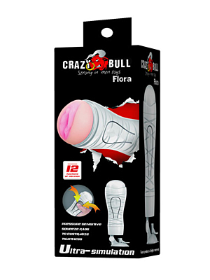 Vibrating Masturbator - Crazy Bull Flora Mouth White