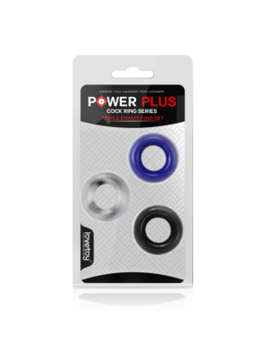 Penis Ring Set - Lovetoy Power Plus Triple Donut Ring Set Multi Color