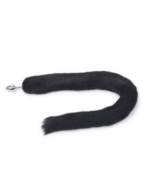 Kiotos Long Fox Tail Butt Plug - Black - Anal Sex Toy