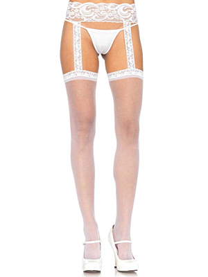 Sheer Thigh Highs - WHITE - O/S - HOSIERY