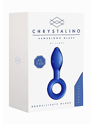 Chrystalino Butt Plug with Handblown Glass (Blue) - Shots Media