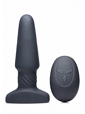 Slim R Smooth Rimming Plug with Remote Control - Black