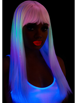 Straight bang pastel ombre wig
