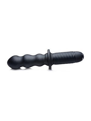 The Groove - Silicone Vibrator with Handle - Black