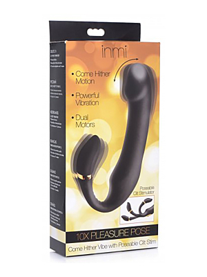 Imni 10X Pleasure Pose - Silicone Vibrator with Clit Stimulator