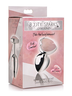 Small Anal Plug with Pink Heart Gemstone - XR Brands
