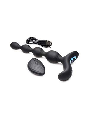 Vibrating & E-Stim Silicone Anal Beads w/ Remote Control