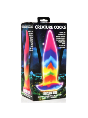 Unicorn Tongue - Glow in the Dark - Silicone Dildo - Rainbow