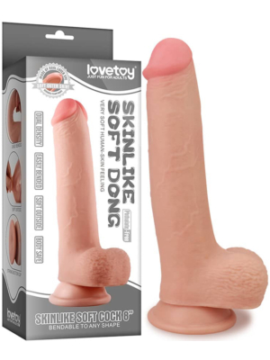 Lovetoy Skinlike Soft Cock with Balls 8″