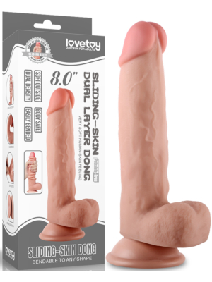 Lovetoy - 8'' Sliding-Skin Dual Layer Dong