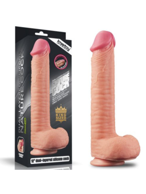 Big Trouble Dual-Layered Silicone Dildo 30 cm (Flesh)- Lovetoy