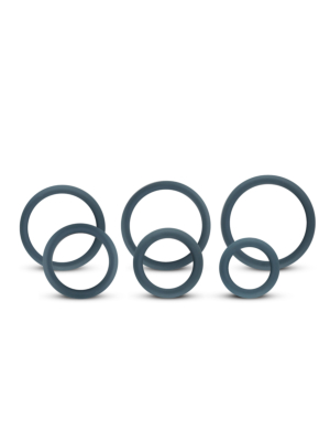 Cock Ring Set - Boners 6-Piece Cock Ring Set Gray