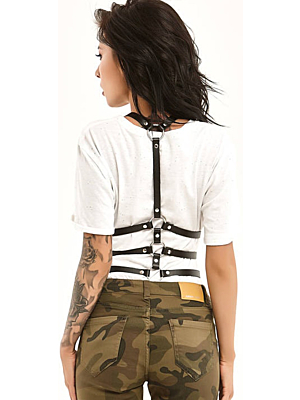 Leather Women's Fetish Harness - Lola