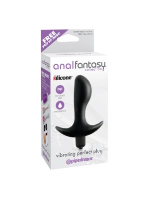 Pipedream Anal Fantasy Vibrating Butt Plug - Black Silicone