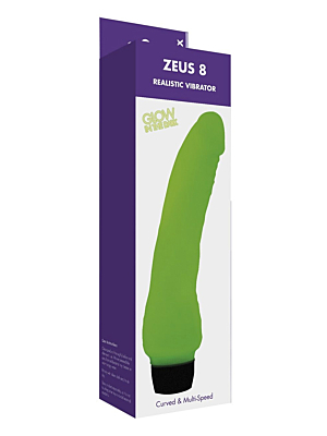 KINX 8 Glow Realistic Vibrator - White & Green