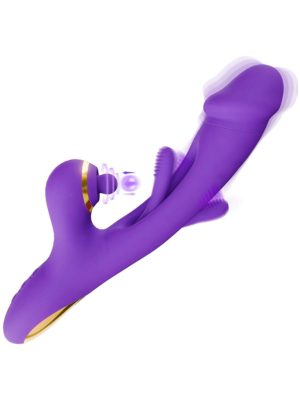 Flapping Rabbit Vibrator with G Spot Vibration & Clitoral Purple