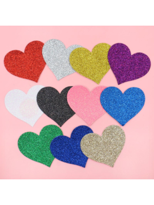 Glitter Heart shaped Nipple Cover Red