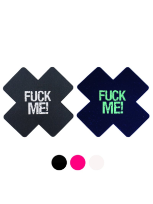FUCK ME Nipple Stickers Black