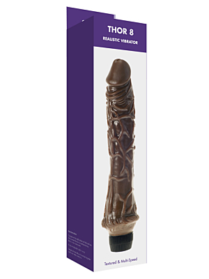 Kinx Thor Realistic Vibrator Brown 8in - Authentic Pleasure
