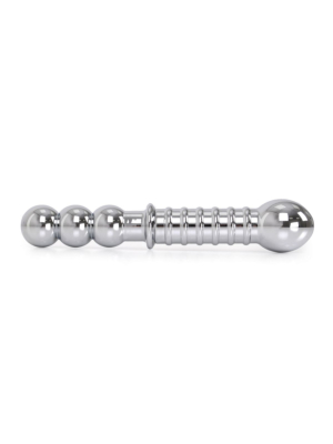 Ribbed Double-Ended Steel Anal Dildo - Kiotos