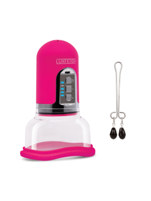 LUX FETISH Rechargeable 4-function Auto Pussy Pump With Clit Clamp