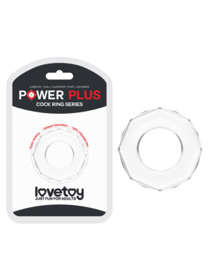 Cock Ring - Lovetoy Power Plus Octagon Transparent