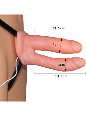 Vibrating Unisex Double head Hollow Strap On