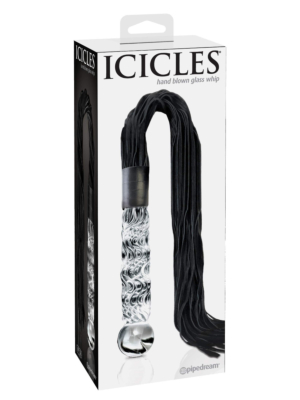 Glass Flogger Dildo - Pipedream Icicles No 38 Transparent 8.5in