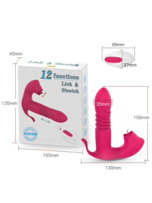 Multifunctional On Dildo – Licking Thrusting Motion Remote Control Red