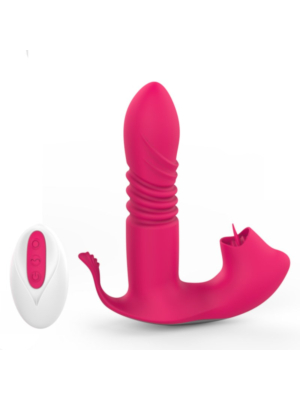 Multifunctional On Dildo – Licking Thrusting Motion Remote Control Red
