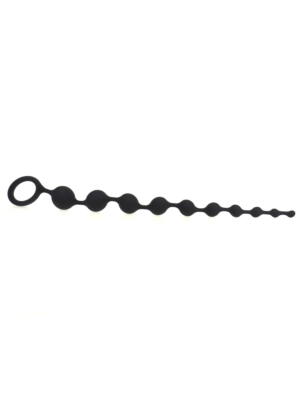 Flexible Silicone Anal Beads Black 35cm