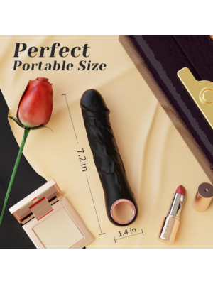 Velvety Black Vibe – Elegant Dildo with Vibration Modes