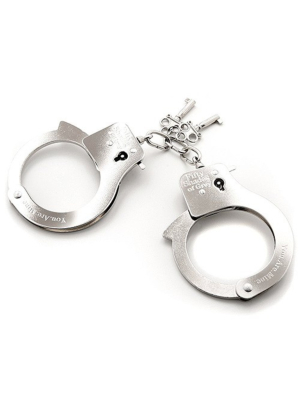 FIFTY SHADES OF GREY YOU. ARE. MINE. METAL HANDCUFFS