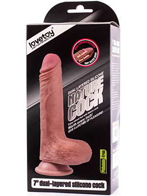 Lovetoy 7" Dual-layered Silicone Nature Cock Flesh
