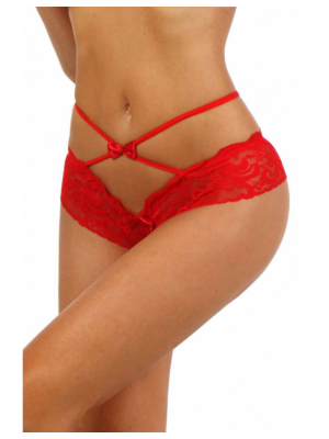 Open lace panties Red