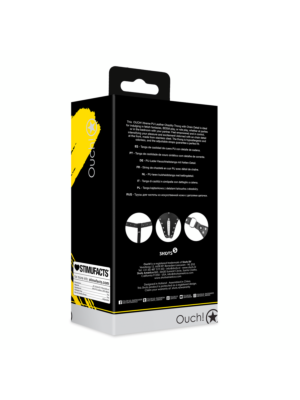 Ouch PU Leather Chastity Thong with Chain Detail - Black