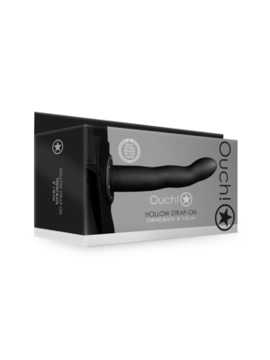 Ouch Textured Curved Hollow Strap-On Black