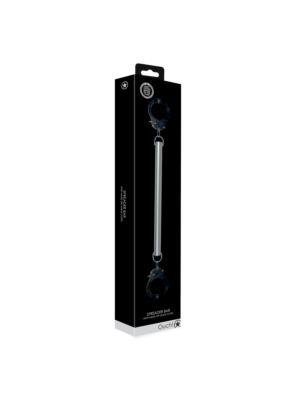 Ouch Spreader Bar with Hand or Ankle Cuffs - Silver