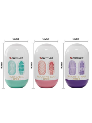 Pretty Love Masturbator Cupid-X Egg 1pcs Smooth Stripes Purple