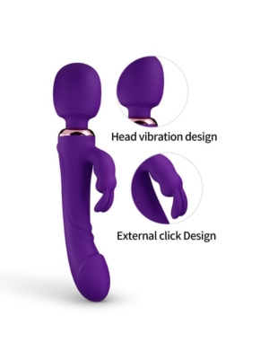 Rabbit Wand Dildo Vibrator 10 Frequency Vibration Purple