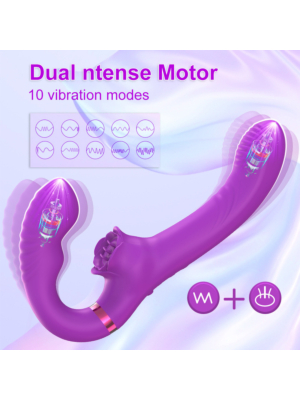 Rose Clit Stimulator Dual Motor Vibrator Strapon Purple