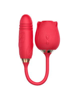 Rose Sucker With Thrusting Dildo Red