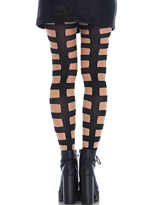 Caged In Illusion Pantyhose - Black | Leg Avenue
