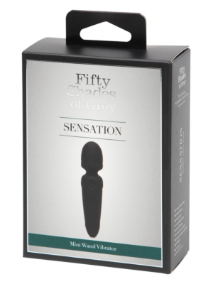 Sensation Rechargeable Mini Wand Vibrator - Black