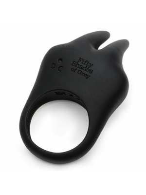 Sensation Rechargeable Vibrating Rabbit Love Ring - Black